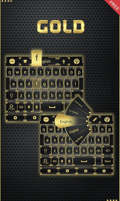 Gold Emoji GO Keyboard Theme截图8