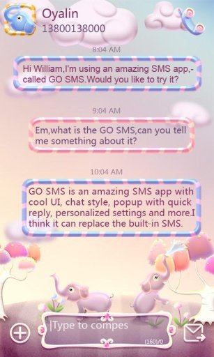 GO SMS Pro Elephant Theme EX截图1