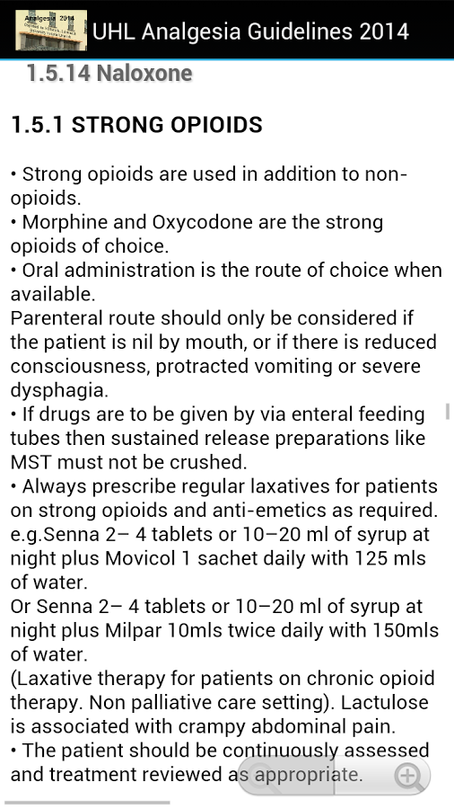 UHL Analgesia Guidelines 2014截图3