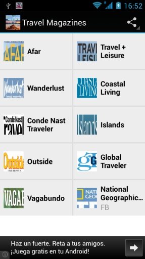 Travel Magazines RSS reader截图1