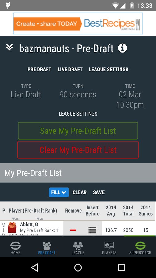 AFL SuperCoach Draft 2015截图1