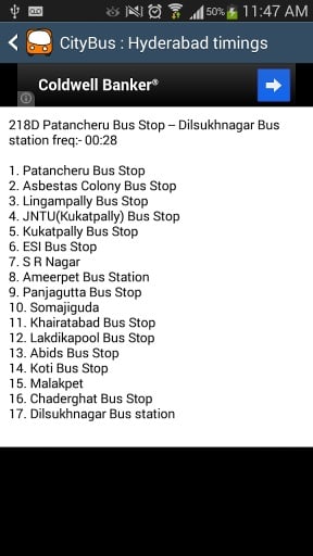 Hyderabad City Bus timings截图2