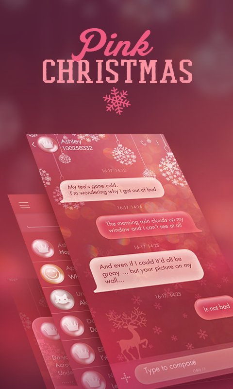 GO SMS PINK CHRISTMAS THEME截图10