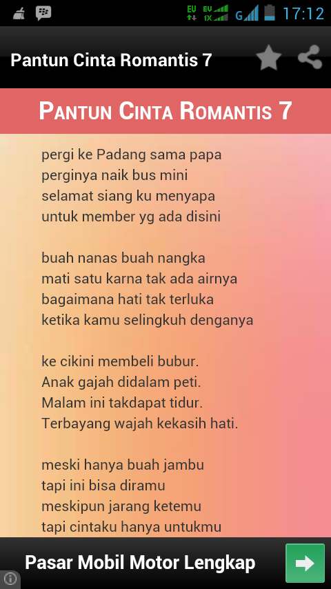 475 Pantun Cinta Romantis截图4