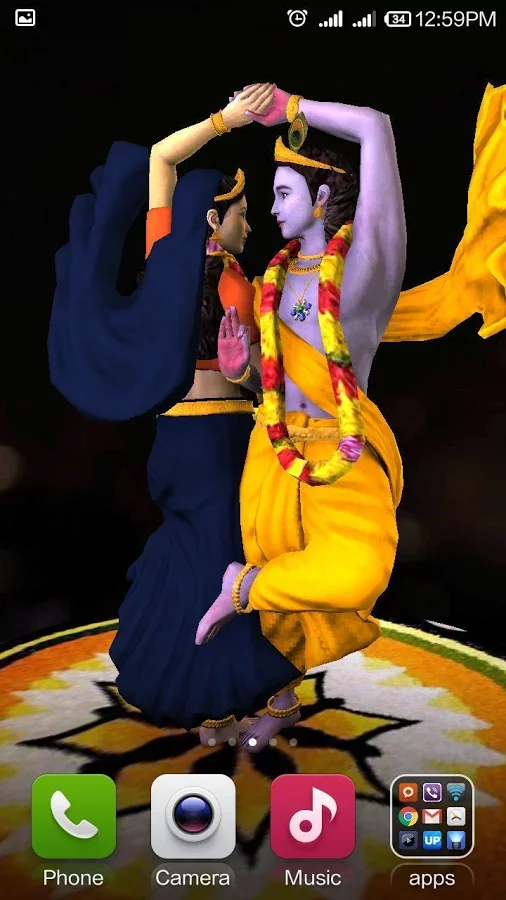 3D Radha Krishna RasaDance LWP截图3