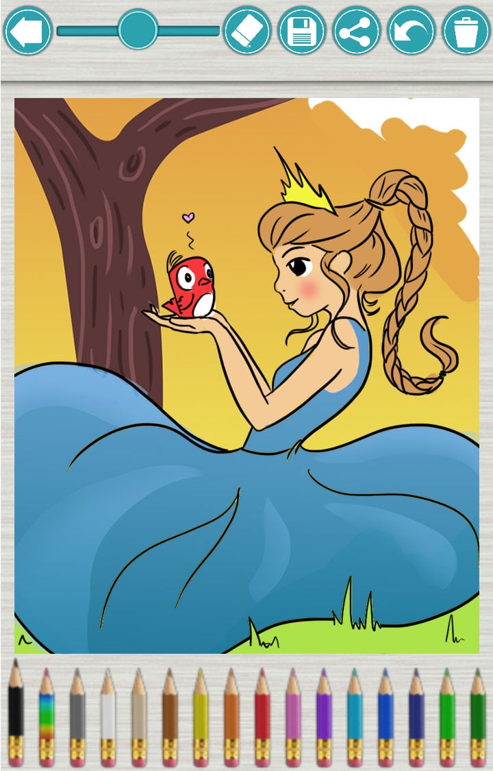 儿童画画游戏:公主涂色截图5