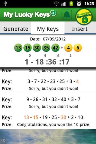 My Lucky Keys • Euromillions截图2