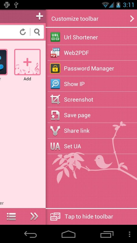 Pink Bird Boat Browser T...截图2