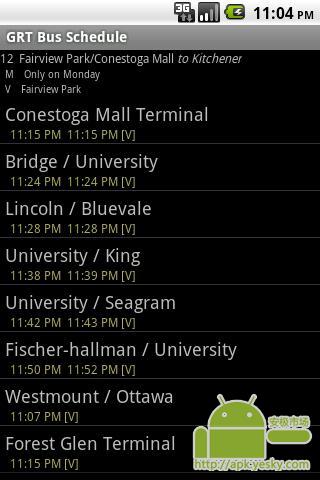 GRT巴士时间表应用程序截图3