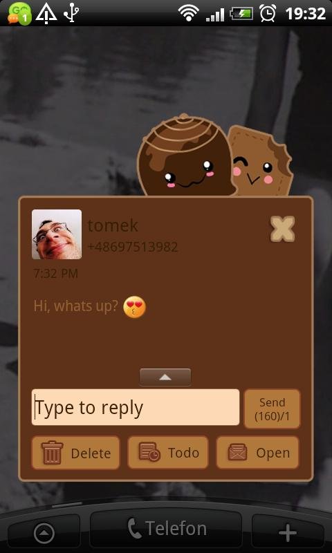 GO SMS Sweet Chocolate Theme截图1