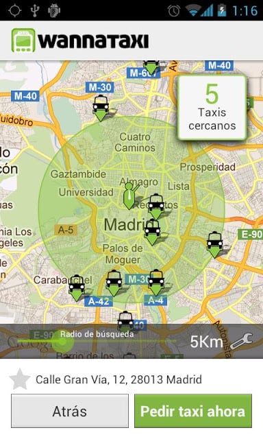 Wannataxi &iquest;Necesitas un taxi?截图2