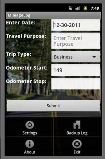 Mileage Log Free截图2