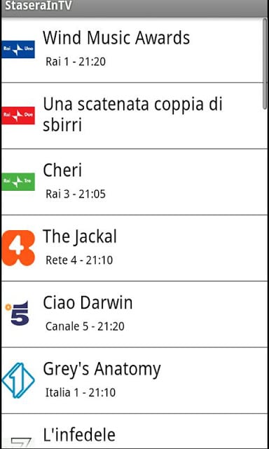 Stasera in tv Gratis截图2