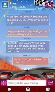 GO SMS Pro Racingfever ThemeEX截图4