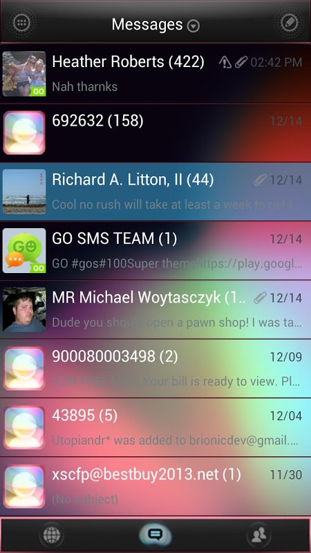 Jelly Bean GO SMS Theme截图2