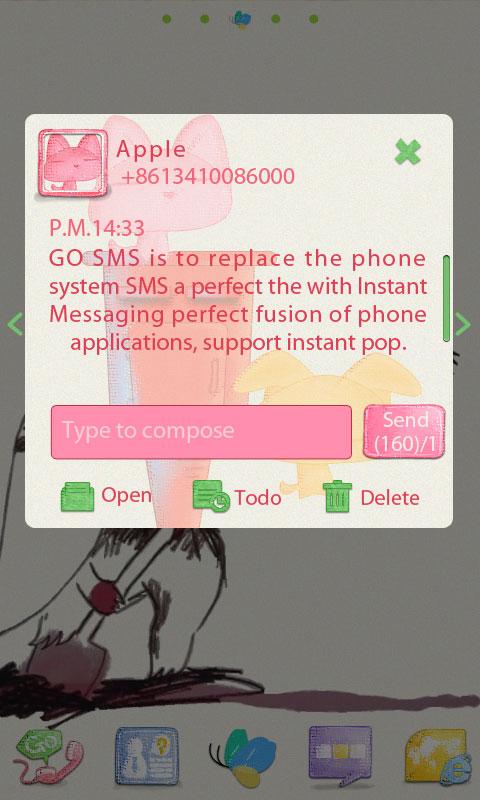 GO SMS Pro X-Wax Crayon Theme截图2