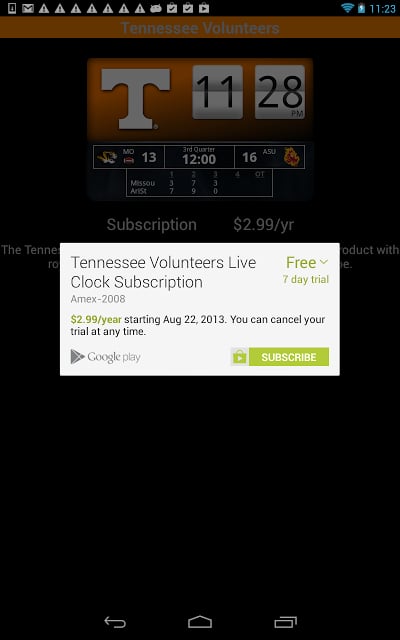 Tennessee Vols Live Clock截图6