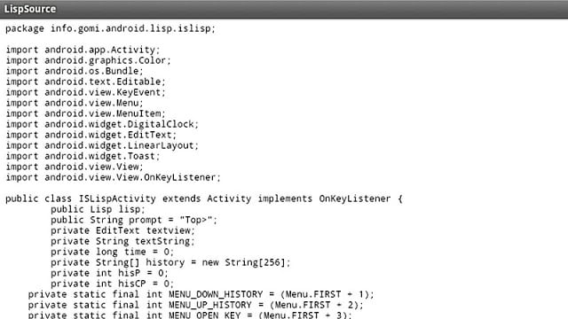 tiny Lisp ISLisproid ソース截图5