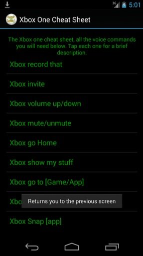 Xbox One Kinect Cheat Sheet截图2