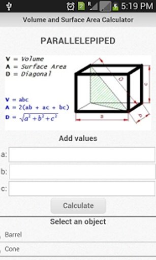 Volume And Area Calculator截图7