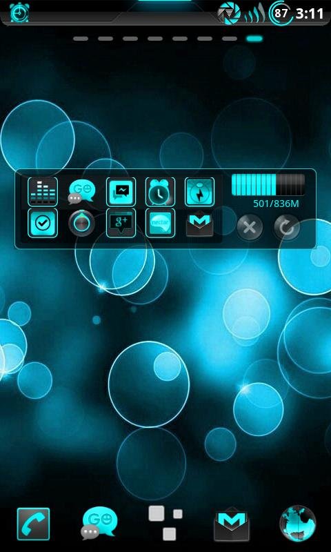 GOWidget Theme ElecCyan-Free截图3