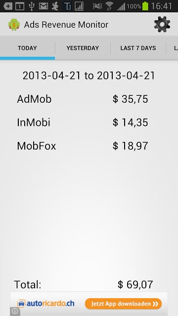 广告收入监视器 Ads Revenue Monitor截图3