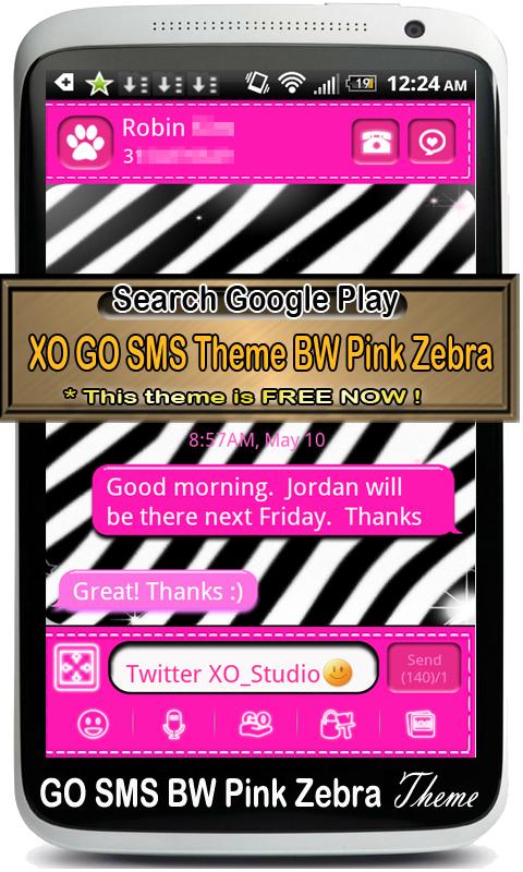 Go Contacts - Pink Zebra Theme截图5