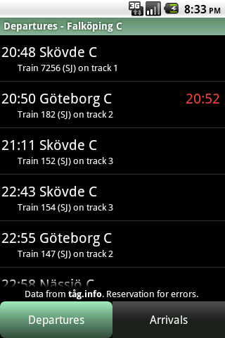 Train Info Sweden截图1