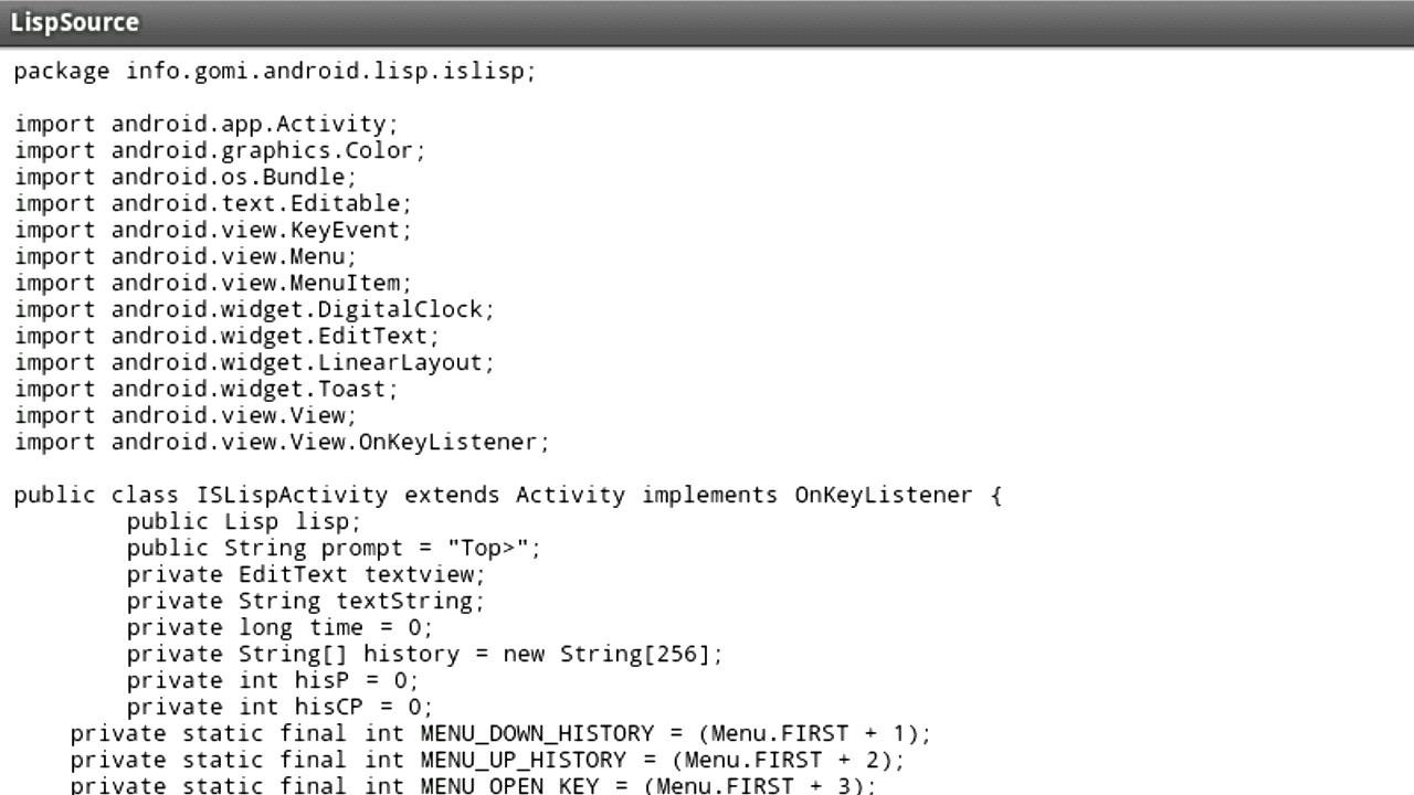 tiny Lisp ISLisproid ソース截图6