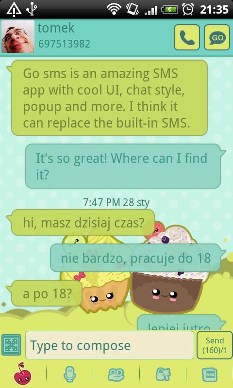 GO SMS Pro Sweet Muffins Theme截图5