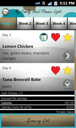 My Family Meal Planner Light T截图1