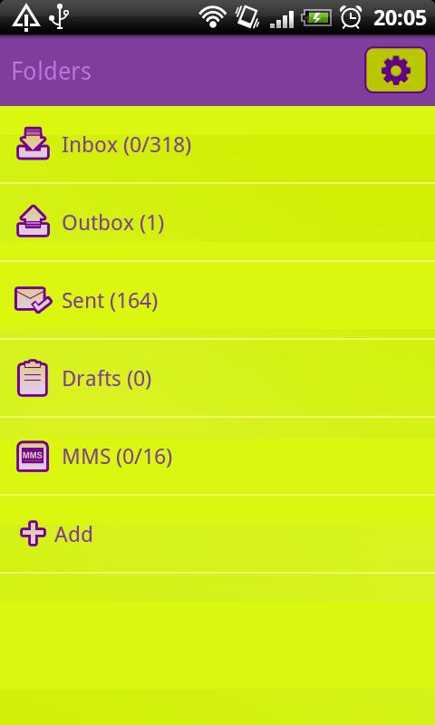 GO SMS Pro Purple&amp;Yellow Theme截图4