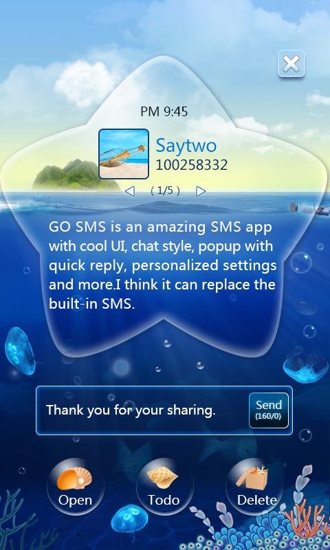 GO SMS Pro OceanStar Popup ThX截图5