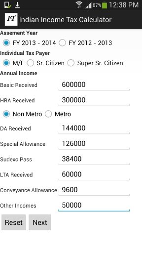 Indian Income Tax Calculator截图3