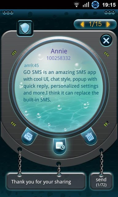 GO SMS PRO Hatch Popup ThemeEX截图1