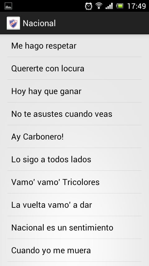 Canciones Hinchada de Nacional截图2