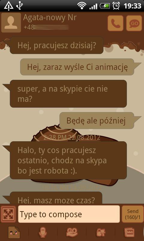 GO SMS Sweet Chocolate Theme截图5