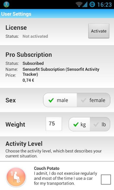 Sensorfit Activity Tracker截图1