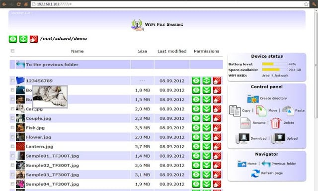 WiFi File Sharing Demo截图2