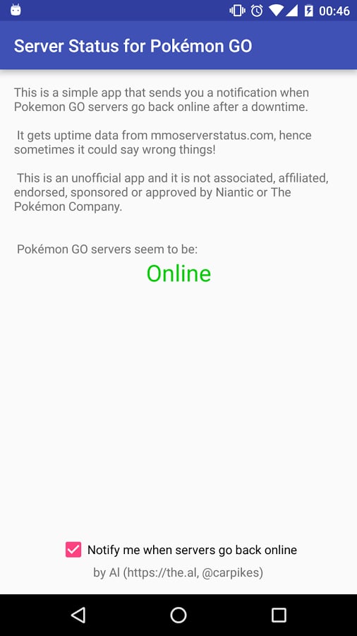 Pokemon GO服务器状态:Server Status for Pokemon GO截图4