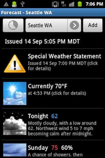 Free NOAA Weather (No ads!)截图1