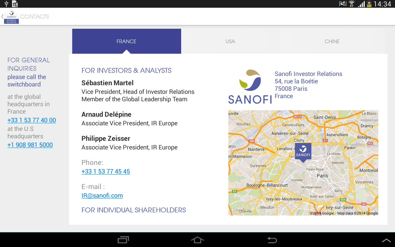 Sanofi IR截图5