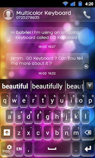 GO Keyboard Multicolor Theme截图2