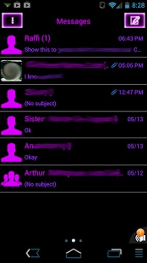 Neon Purple GO SMS Theme截图2