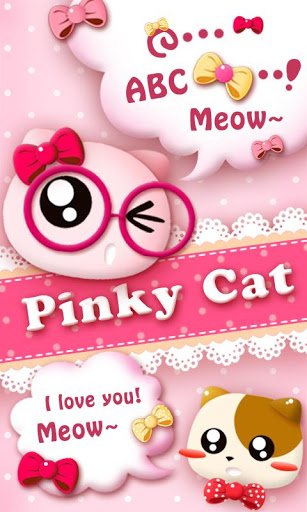 GO SMS PRO PINKYCAT THEME截图4