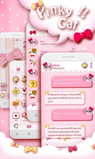 GO SMS PRO PINKYCAT THEME截图3