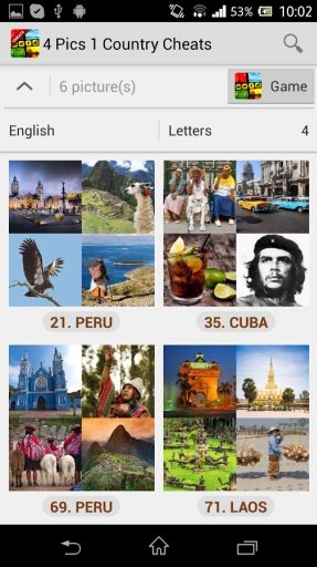 4 Pics 1 Word Countries Cheats截图1