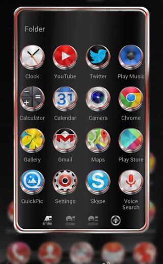 Techno Red 3D Premium Next Launcher Theme截图1