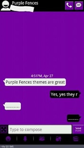 Purple White Black GoSMS Theme截图3