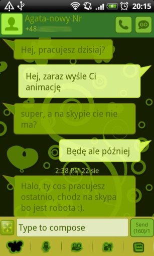 GO SMS Pro Pastel Green Theme截图2